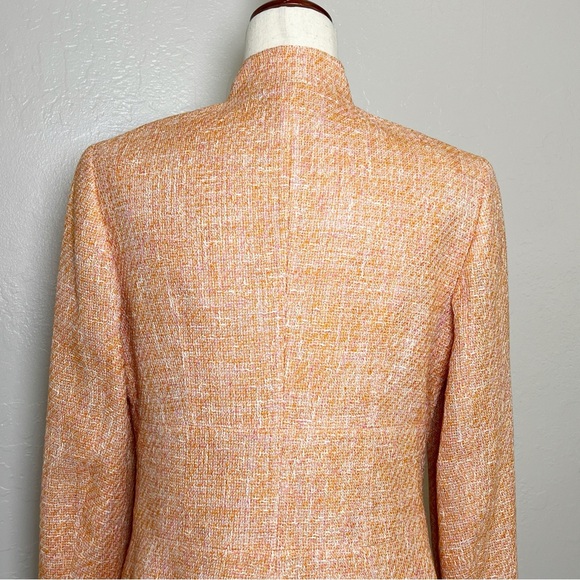 •LAFAYETTE 148 New York• Tara Half-Zip Mock Neck Blazer in Peach Tweed Size 6 - Picture 9 of 12